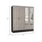 Tuhome Bolton 160 Armoire, 6 Shelves, 2 Door Cabinets, 2 Mirrors, 2 Drawers, Rod, Black/Light Gray CWZ5951 - alternate 2